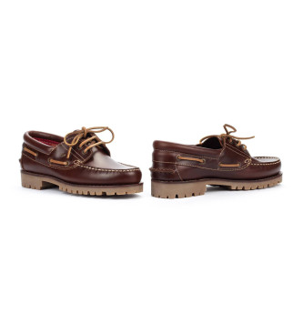 Martinelli Brown Austin leather boat shoes