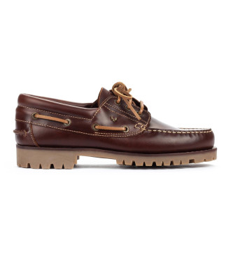 Martinelli Austin reddish brown leather boat shoes