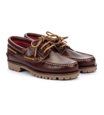 Martinelli Austin reddish brown leather boat shoes