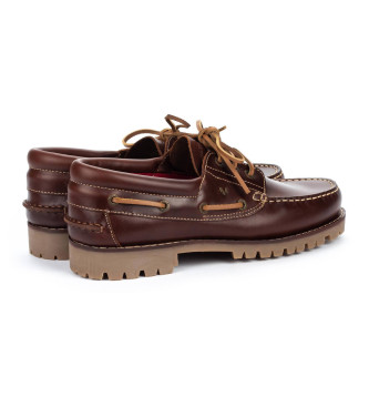 Martinelli Austin reddish brown leather boat shoes