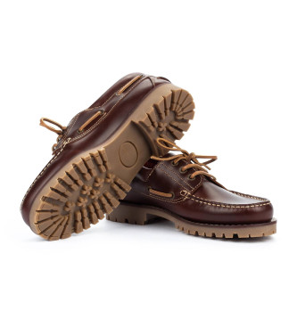 Martinelli Austin reddish brown leather boat shoes