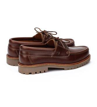 Martinelli Glenmore brown leather boat shoes