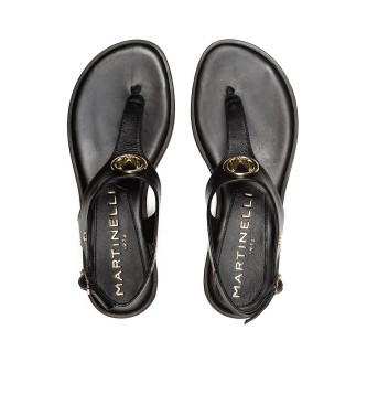 Martinelli Mazzini Flat Leather Sandal 1535 Black