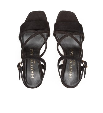Martinelli Carmine Leather Heeled Sandals 1704 Black