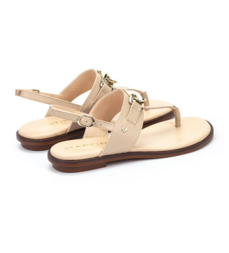 Martinelli Sandales en cuir beige Mazzini