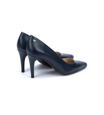 Martinelli Granatowe skórzane buty Thelma - Wysokość obcasa 8,5 cm