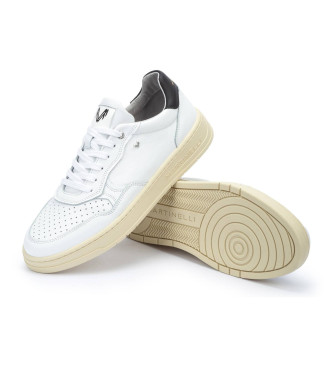 Martinelli Newhaven lder sneakers vit