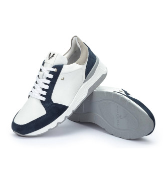 Martinelli Sneakers in pelle Newport bianche, blu navy