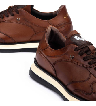 Martinelli Brązowe skórzane trampki Walden