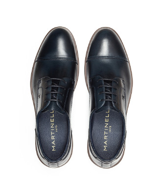 Martinelli Douglas blauw lederen geklede blucher schoenen met vetersluiting