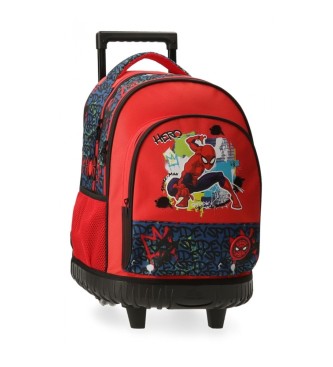 Disney Plecak na kółkach Spiderman miejski czerwony, granatowy