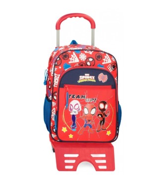 Joumma Bags Plecak szkolny Spidey i przyjaciele 40 cm z wózkiem czerwony