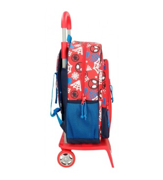 Joumma Bags Spidey in prijatelji 40cm šolski nahrbtnik z vozičkom rdeč