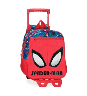 Disney Mochila pr-escolar autntica do Homem-Aranha com carrinho vermelho