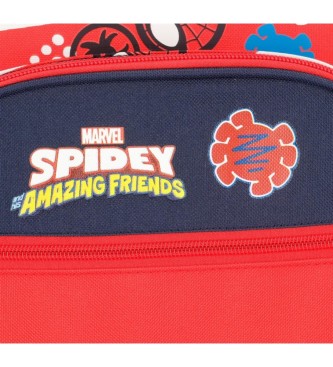 Joumma Bags Spidey and friends pre-school backpack with red trolley
