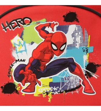 Disney Zaino urbano Spiderman con due scomparti rossi