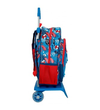 Joumma Bags Spidey Go webs go 38cm nahrbtnik z vozičkom modra