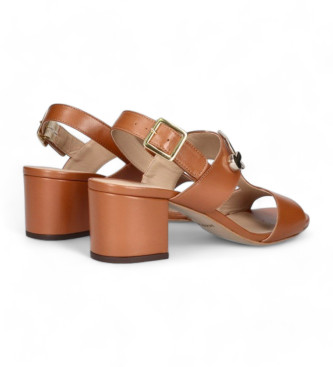 Mascar Rimini brown leather sandals with buckle fastenings