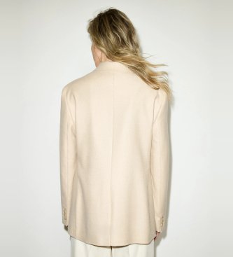 MAX&CO Blazer de franela cruzado Mcocicogna beige