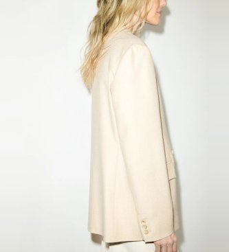 MAX&CO Blazer de franela cruzado Mcocicogna beige