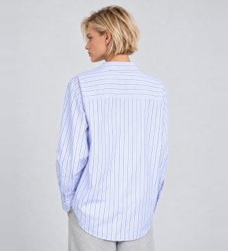 MAX&CO Mcodonata blue cotton poplin blouse