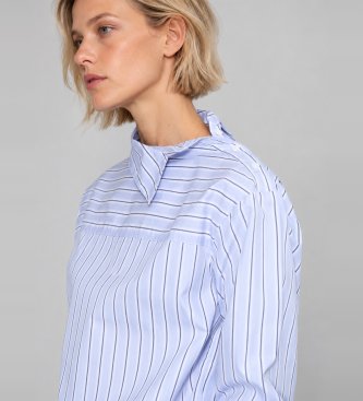 MAX&CO Mcodonata blue cotton poplin blouse