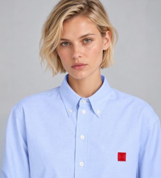MAX&CO Camisa Oxford de algodón Mcoruta azul