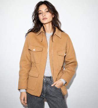 MAX&CO Chaqueta de campo de tejido doble lana Mcoleva beige