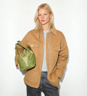 MAX&CO Blazer de franela con cierre cruzado de doble botón Mcocicogna beige