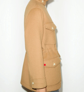 MAX&CO Blazer de franela con cierre cruzado de doble botón Mcocicogna beige