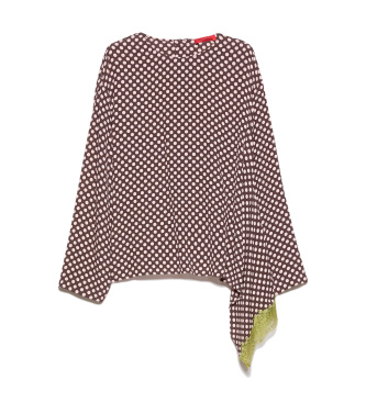 MAX&CO Blouse asymétrique avec bordure en dentelle Mcovacillo marron