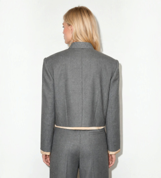 MAX&CO Chaqueta cropped en mezcla de lana Mcofreccia gris