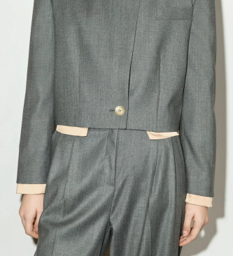 MAX&CO Chaqueta cropped en mezcla de lana Mcofreccia gris