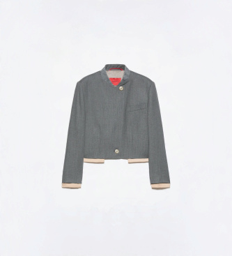 MAX&CO Chaqueta cropped en mezcla de lana Mcofreccia gris