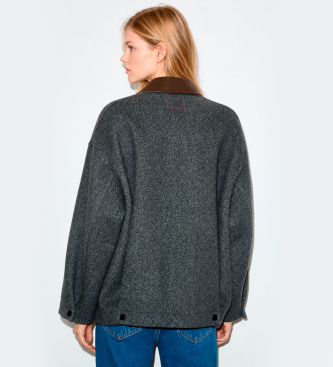 MAX&CO Sobrecamisa de tejido doble en mezcla de lana Mcohackdouble gris