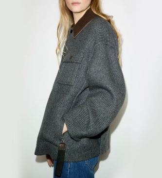 MAX&CO Sobrecamisa de tejido doble en mezcla de lana Mcohackdouble gris