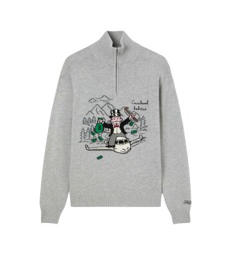 MC2 Saint Barth Maglione in maglia con intarsio e ricamo Monopoly grigio