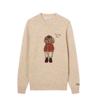MC2 Saint Barth Maglione in maglia Donegal Grey Heron beige