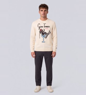 MC2 Saint Barth Maglione in maglia con girocollo beige