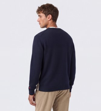MC2 Saint Barth Maglia Heron ricamata St. Moritz blu marino