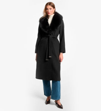 Michael Kors Abrigo Bata Belted Robe Negro