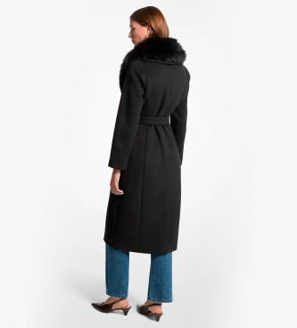 Michael Kors Abrigo Bata Belted Robe Negro