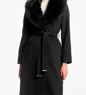Michael Kors Abrigo Bata Belted Robe Negro