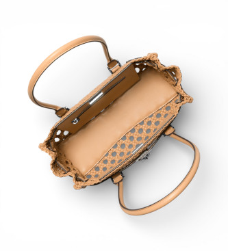 Michael Kors Mala de m�o bege Hamilton Moderne pequena tricotada � m�o