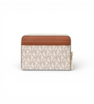 Michael Kors Porta carte Jet Set Logo, beige e marrone