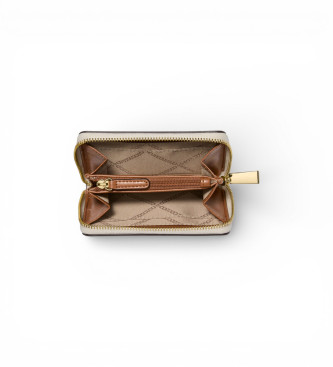 Michael Kors Porta carte Jet Set Logo, beige e marrone