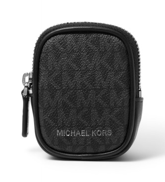 Michael Kors Bolsa de ombro preta com monograma