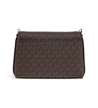 Michael Kors Bolsa de ombro pequena Nessa com logtipo castanho