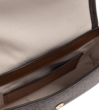 Michael Kors Bolsa de ombro pequena Nessa com logtipo castanho