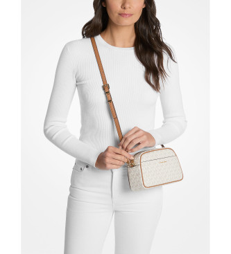 Michael Kors Mała torba na ramię na aparat Jet Set z beżowym logo